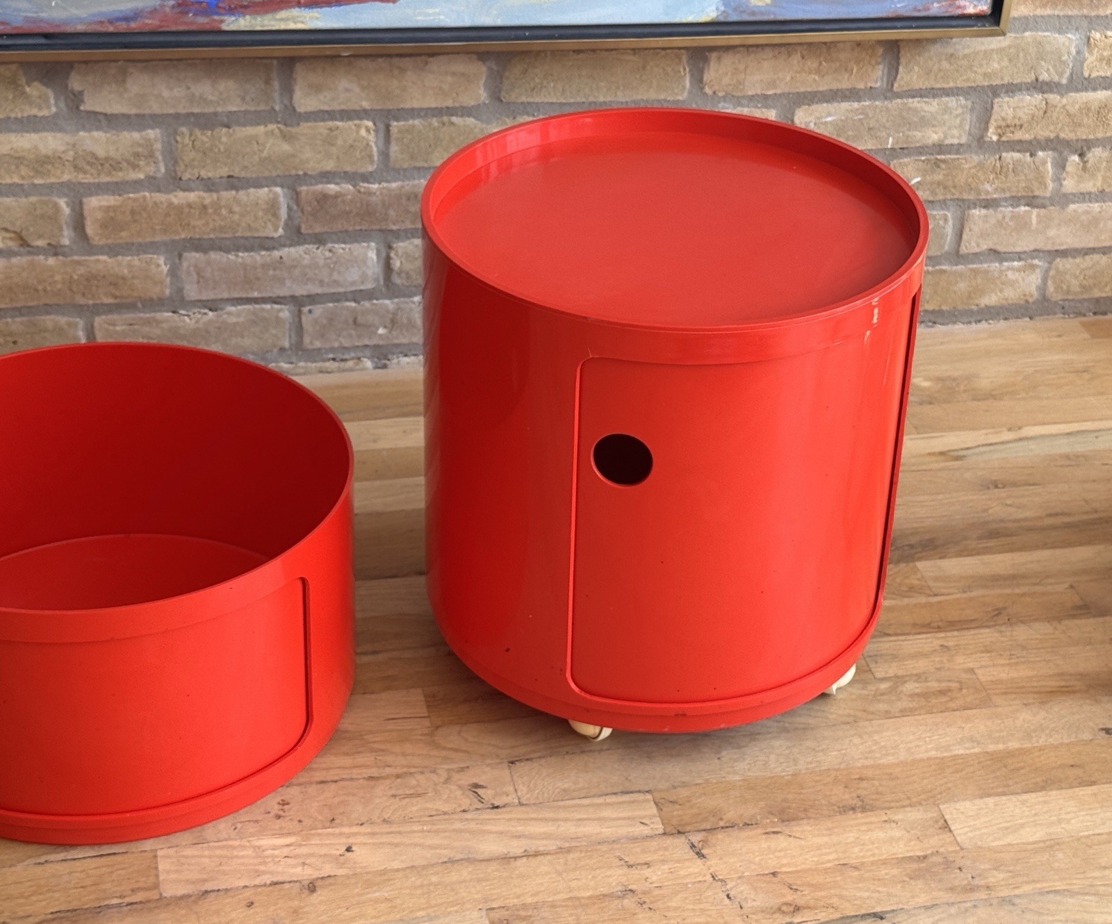 1970 Kartell Componibili Space Age Plastic Storage Unit Side Table Vtg Italy Mcm