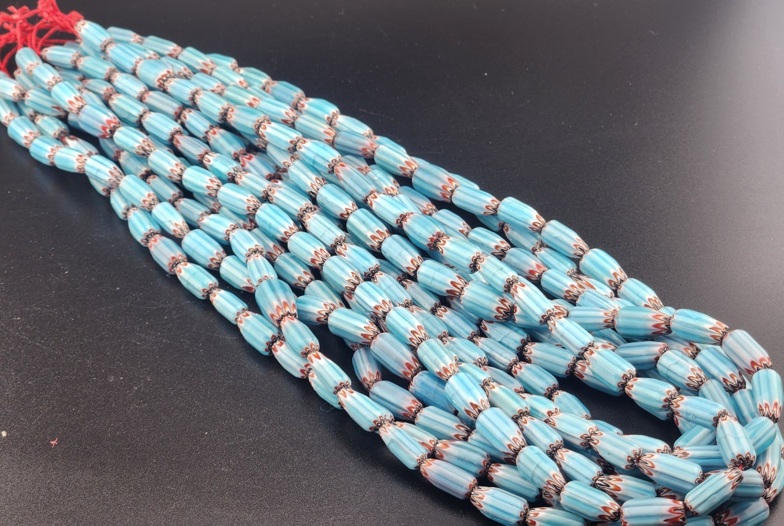 Vintage Venetian Style Chevron Trade Beads 7mm Beautiful Strings