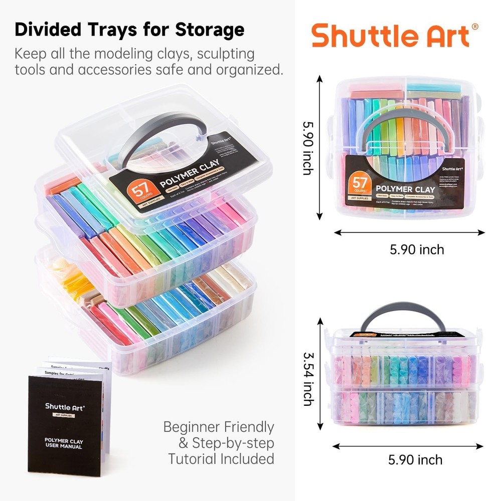 57 Colors Polymer Clay Kit with Tools & Accessories