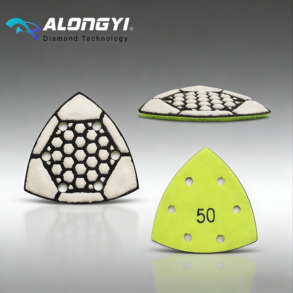 3"7PcsTriangular Oscillating Sanding Pad for Dry Grinding Concrete Stone Edges