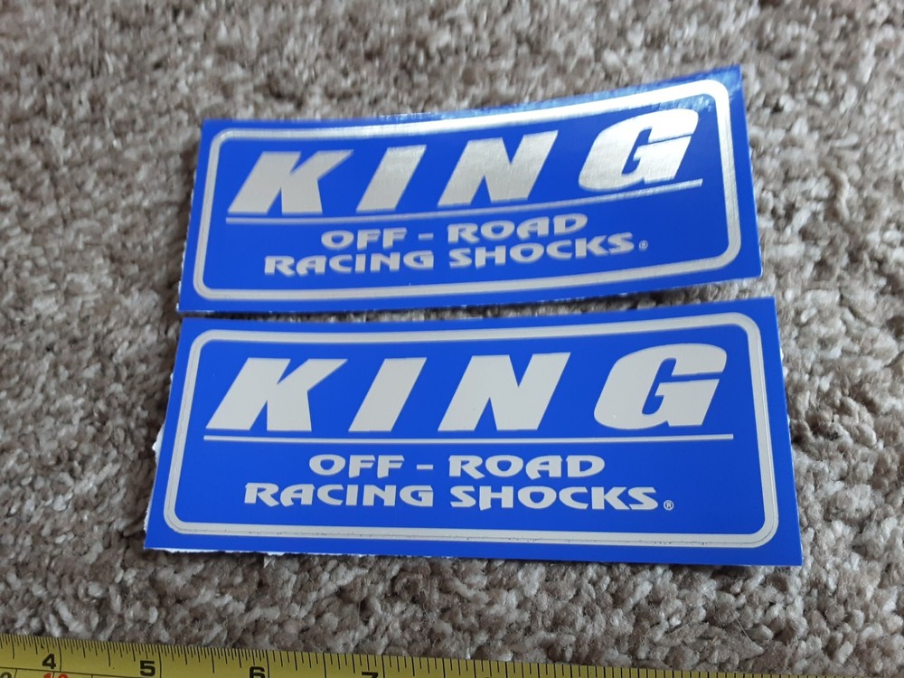 KING OFFROAD SHOCKS Replacement Shock Decals Stickers Emblems CHROME BLUE