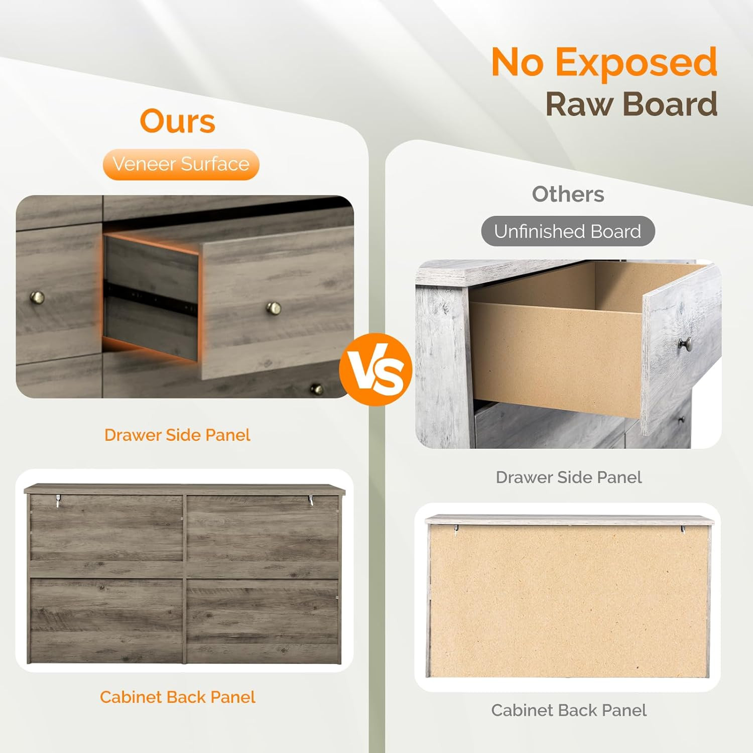 Dresser for Bedroom with 6 Drawers Tall Wood Chest of Drawers 6 Drawer Dresser