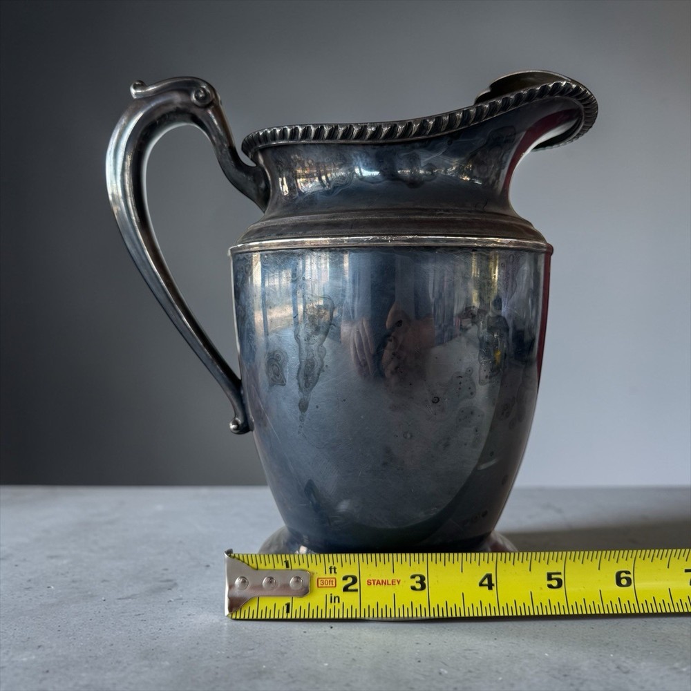 Crescent Silver Plated Designer Tableware Handle Water Pitcher Vintage