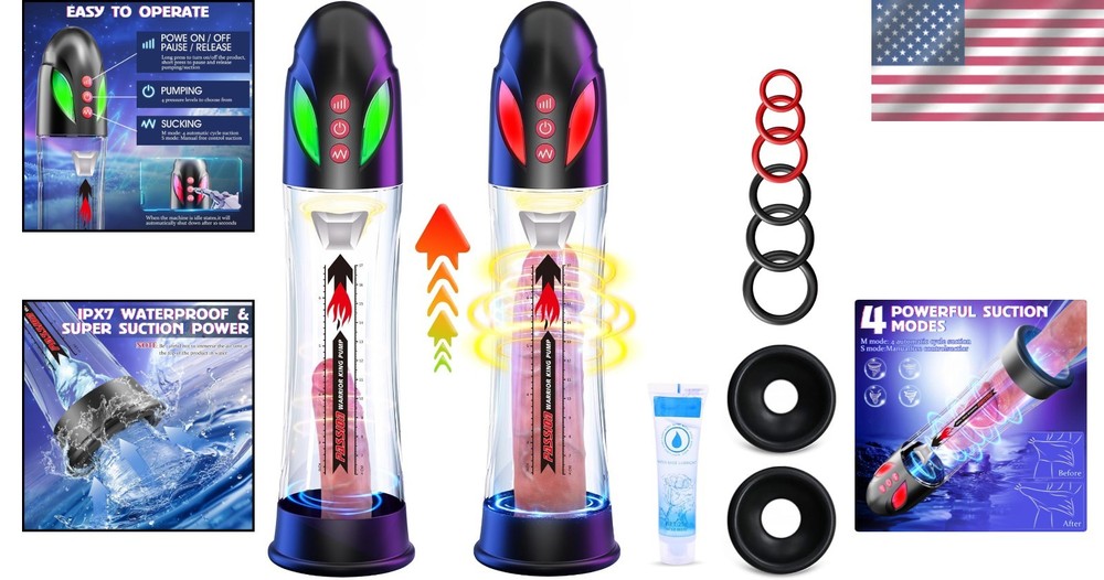 Personalized Electric Penis Pump with Silicone Rings and User Friendly Features