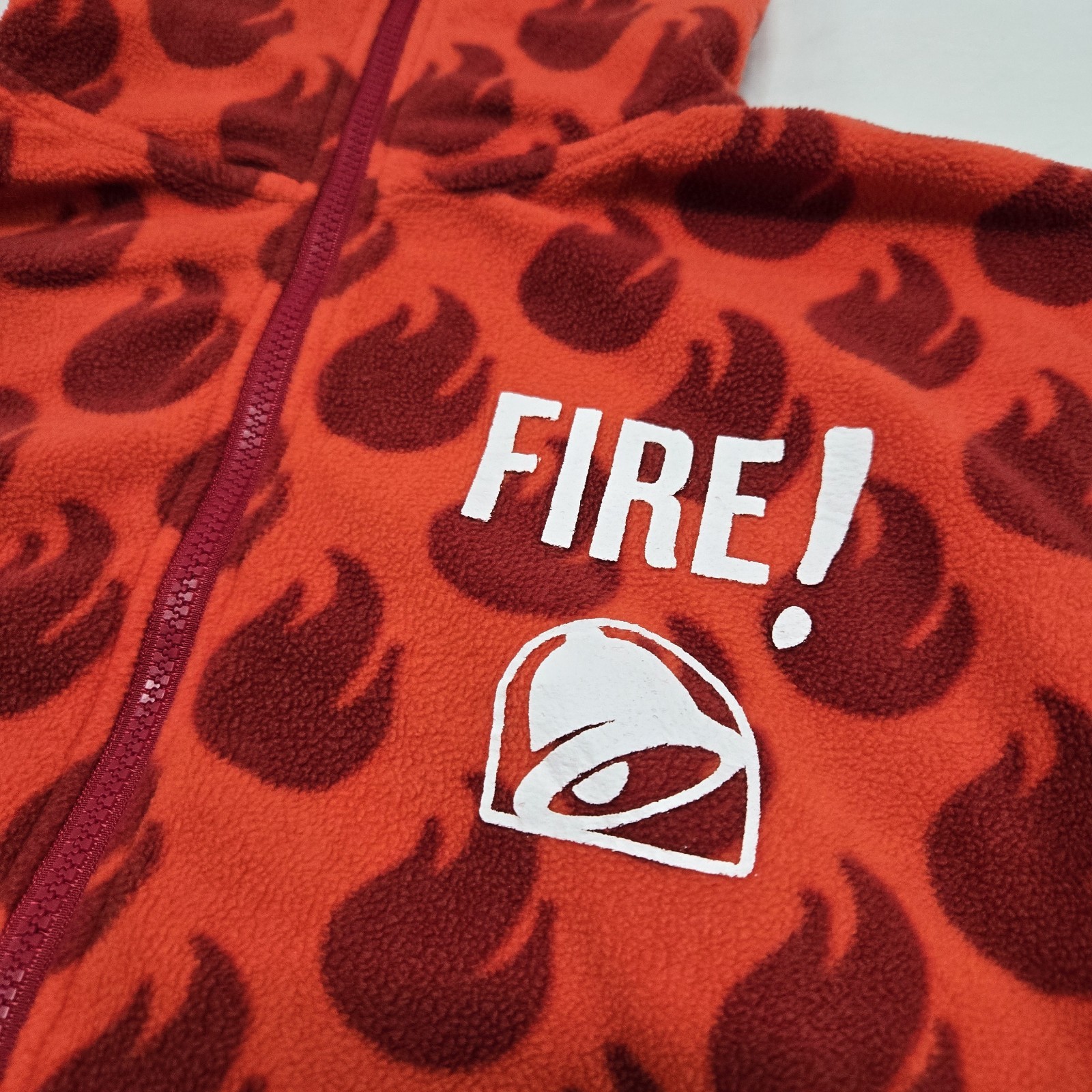EUC Adults LARGE Taco Bell Fire Hot Sauce x Tipsy Elves Jumpsuit Pajamas One Pc.