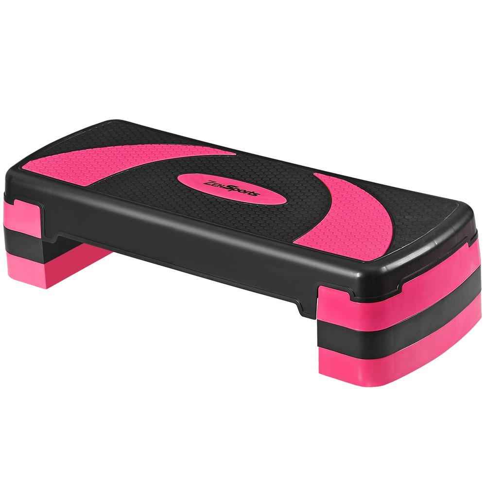 31 Inch Exercise Step Platform Adjust Aerobic Step Platform Workout Stepper Pink
