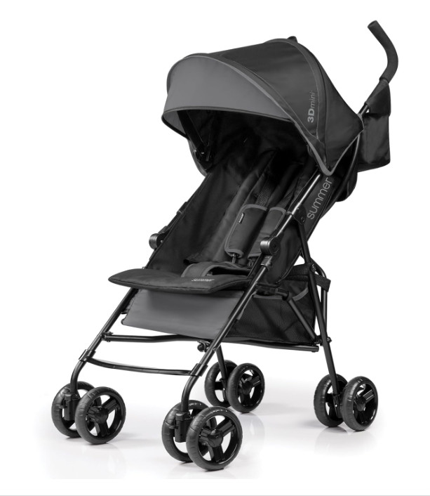 Summer 3D Mini Stroller – Lightweight, Compact, Multi-Position Recline, Gray