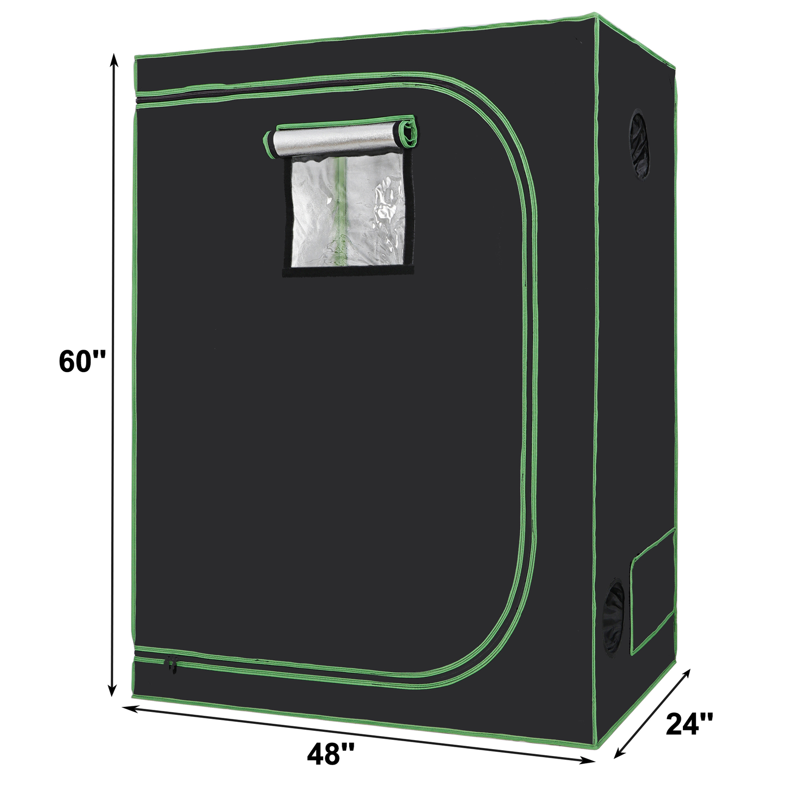 24""x48""x60" Indoor Hydroponic Grow Tent with Observation Window and Floor Tray
