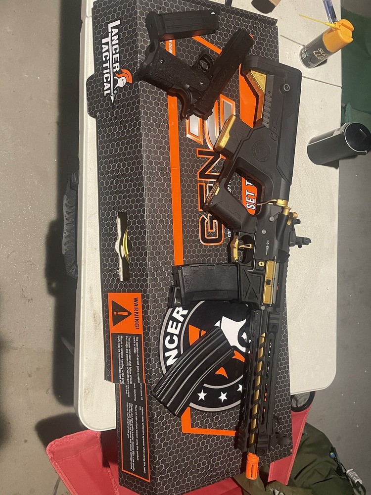 Fully Automatic Lance Tactical Rifle Along With Pistol