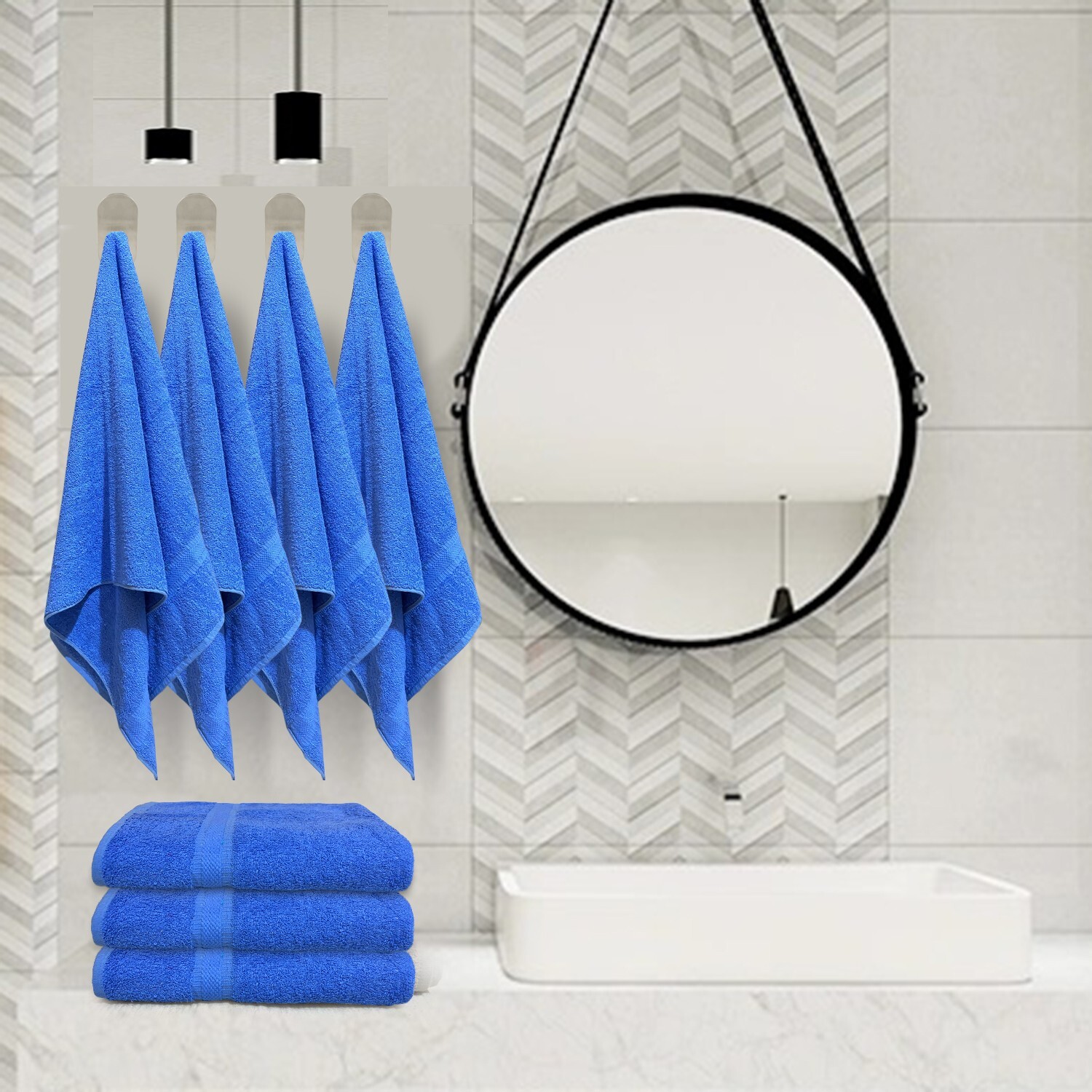 Soft Textiles Luxury Bath Towels Pack of 4 27x54 Inches Cotton Soft 600 GSM