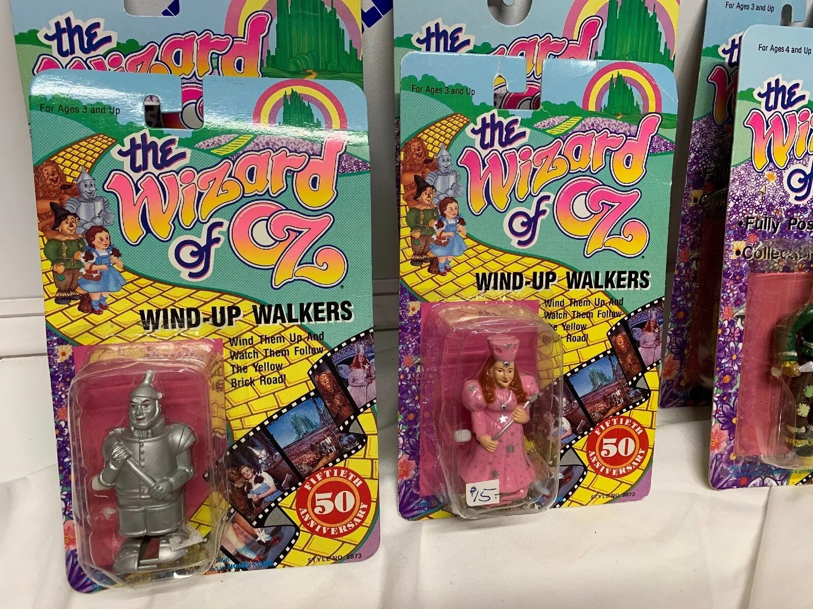 Wizard Of Oz Wind Up Walkers & Poseable Figure Lot Cowardly Lion 1988 - Sealed