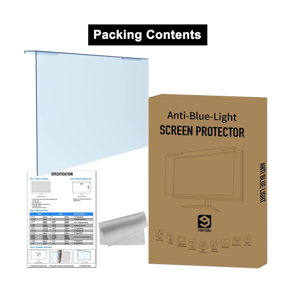 ZYY 27 Inch (DIAGONAL) Computer Blue Light Screen Protector For Eye Strain,An...