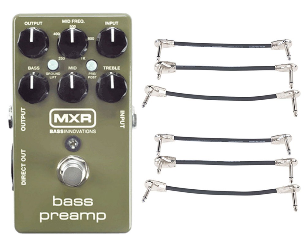 MXR M81 Bass Preamp + 2x Gator Patch Cable 3 Pack