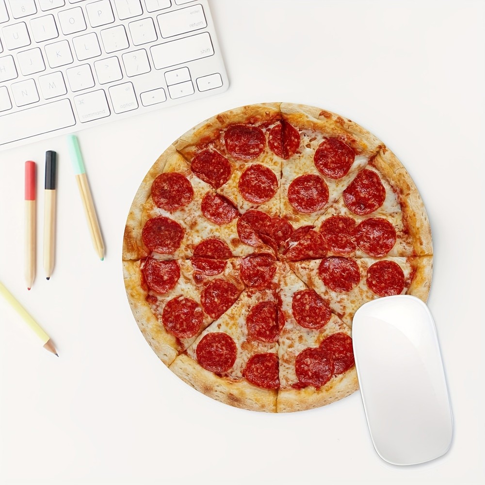 2D Pizza Pattern Mouse Pad Office Computers Laptops Office Desk Decor Mouse Mat