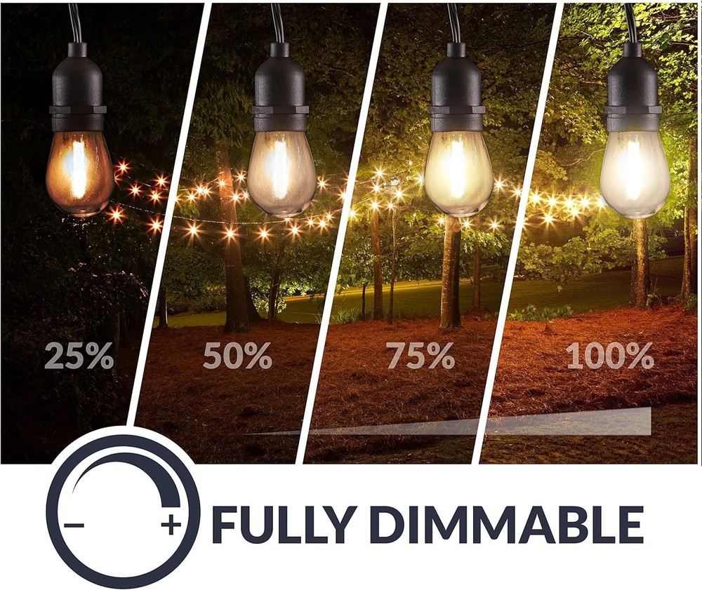 Newhouse Lighting LED String Lights with Weatherproof Technology, Dimmable with