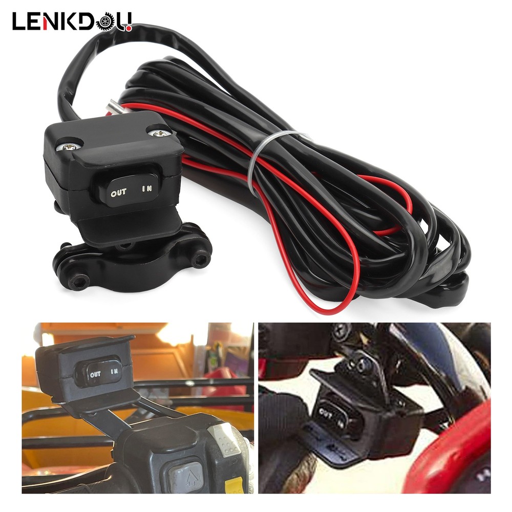 12V Handle Bar Control Switch Winch Rocker Thumb Switch Mounting Bracket for ATV