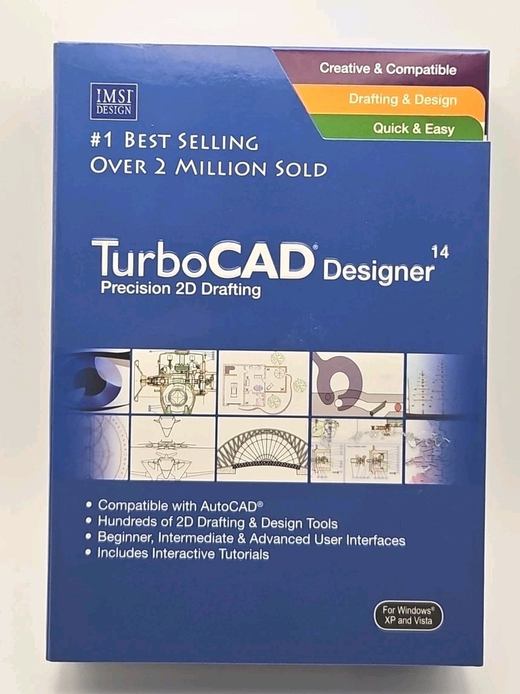 IMSI Design TurboCAD Designer 14 Software 2D Training Software Windows NEW