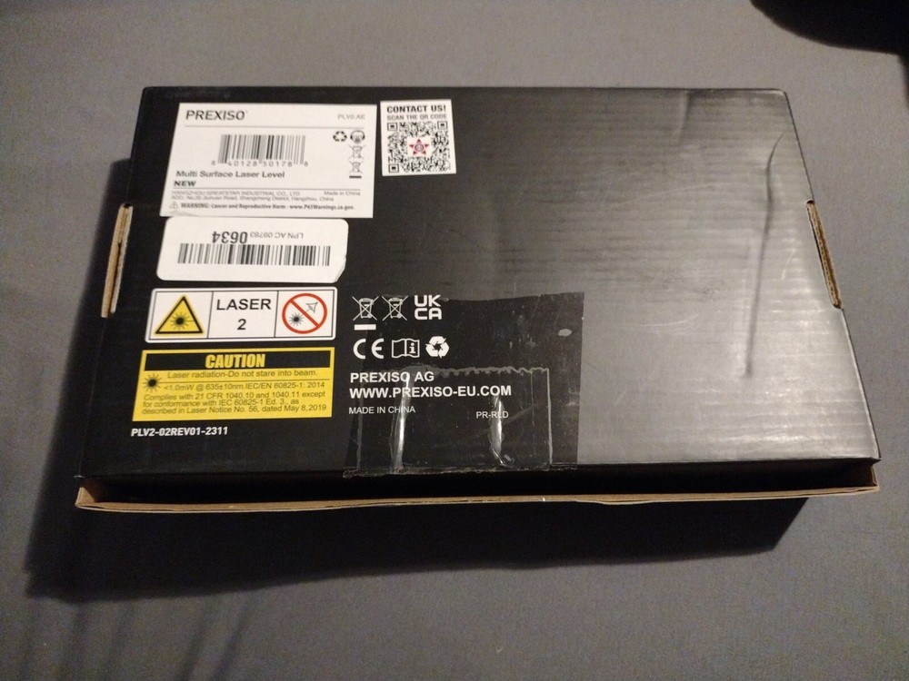 PREXISO Multi Surface Laser Level - LED Light - 30Ft Horizontal & Vertical