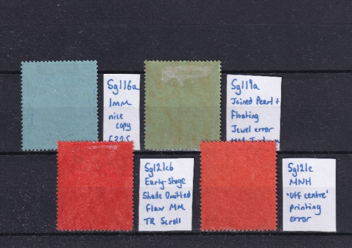 Bermuda Sg116a-121e KGVI Mint Values With Unlisted/Early Errors / High Cat!