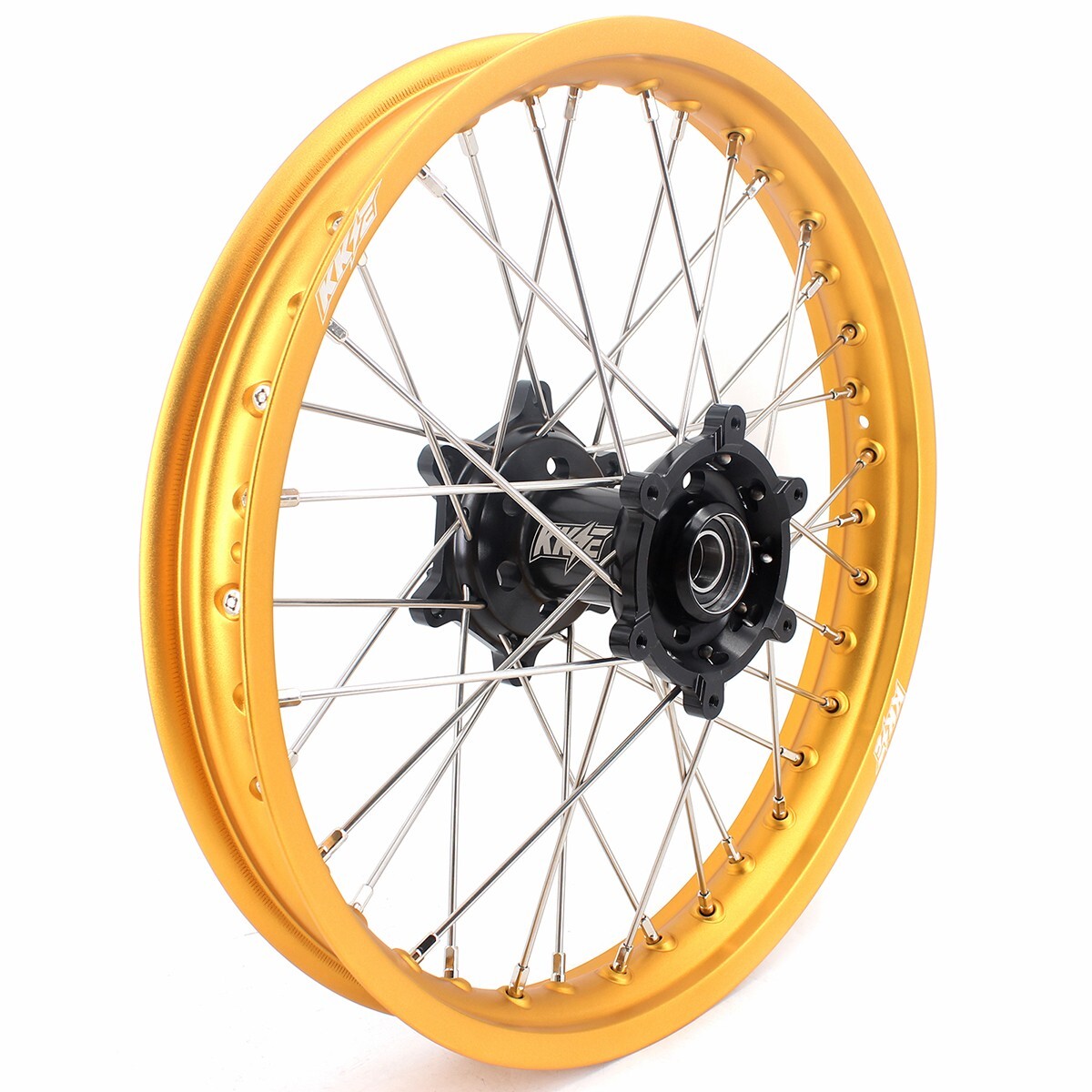 KKE 21/19 Wheels for Suzuki RM125 1996-2007 RM250 1996-2008 Gold Rims Black Hub