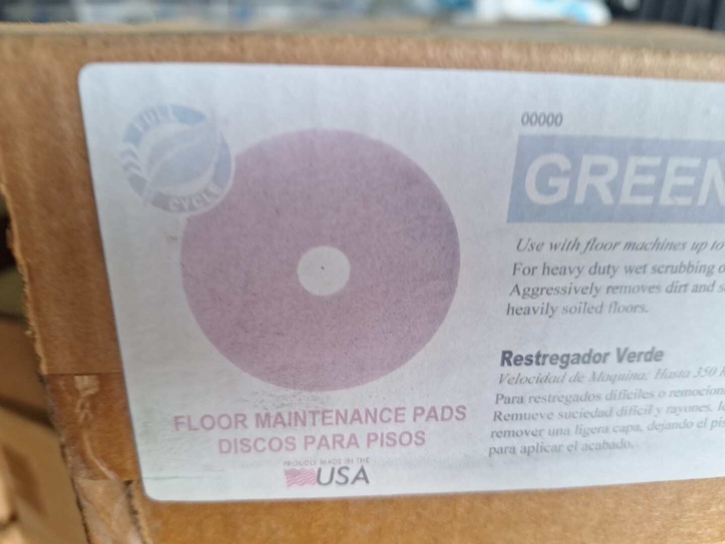 Americo #400316 Floor Scrubbing Pads, 16" Diameter Green 5/cs Brand New Unopened