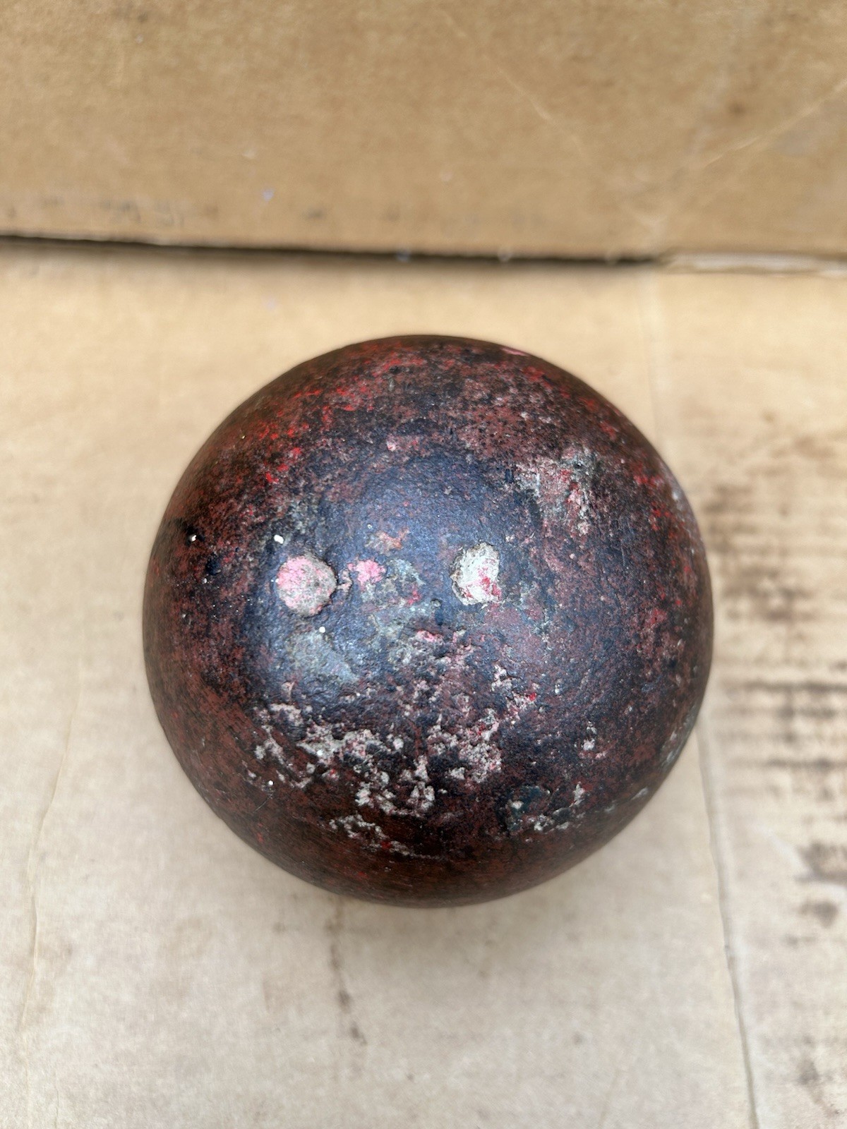 Antique Cast Iron Cannon Ball Cannonball Projectile 13” Around 8 lb+