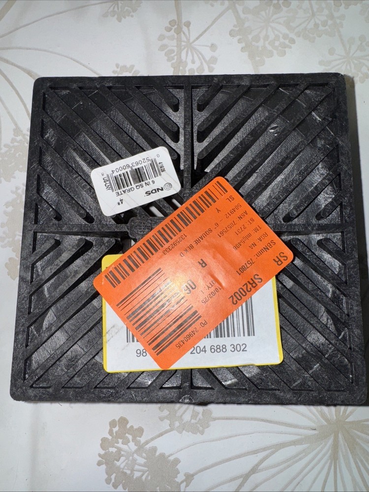 6 in. Plastic Square Drainage Grate in Black