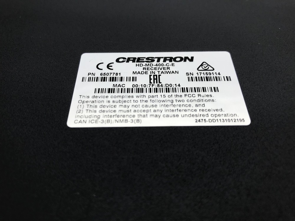 Crestron HD-MD-400-C-E HDMI Multiformat Switch And Receiver/Transmitter