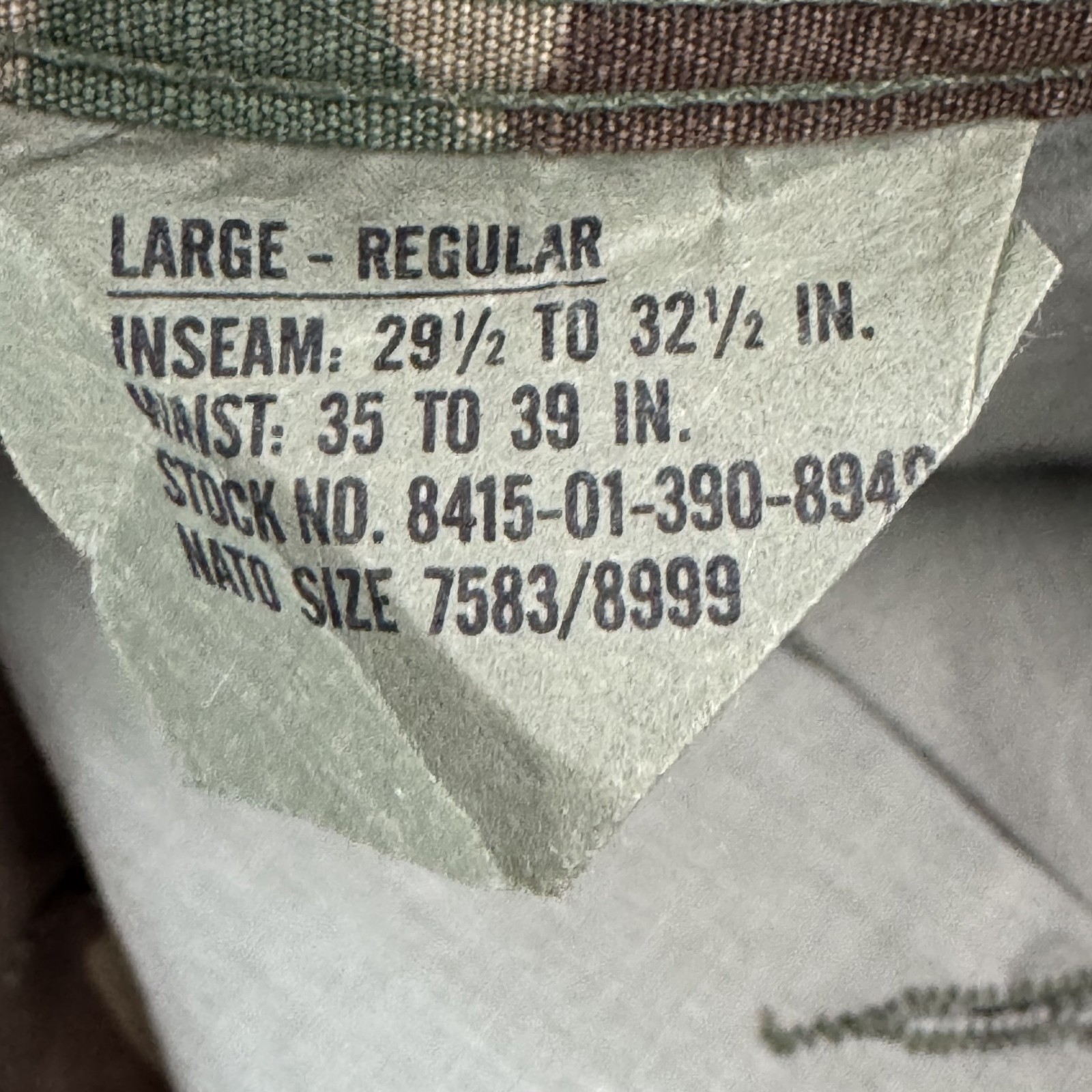 Vintage Military Pants Men 38x32 Green Camo Woodland Trouser Large Reg Distress