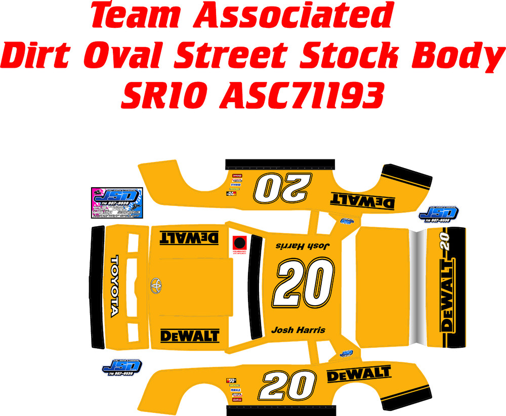 TEAM ASSOCIATED SR10 YELLOW TOOLS  THEME  WRAP KIT  PRINT 1X10 SCALE