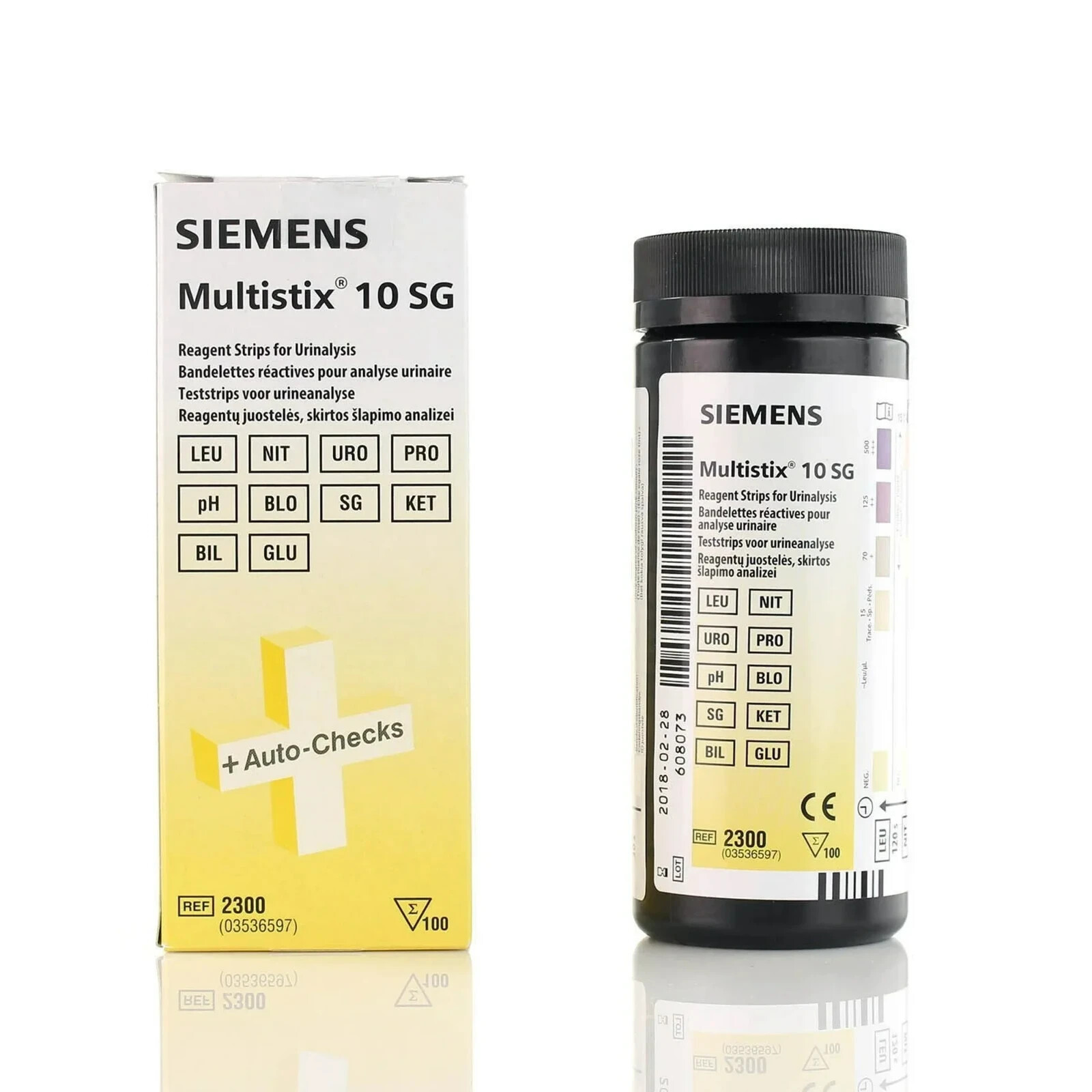 Siemens 2300 2161 Multistix 10 SG Reagent Urine Test Strips - March 2026