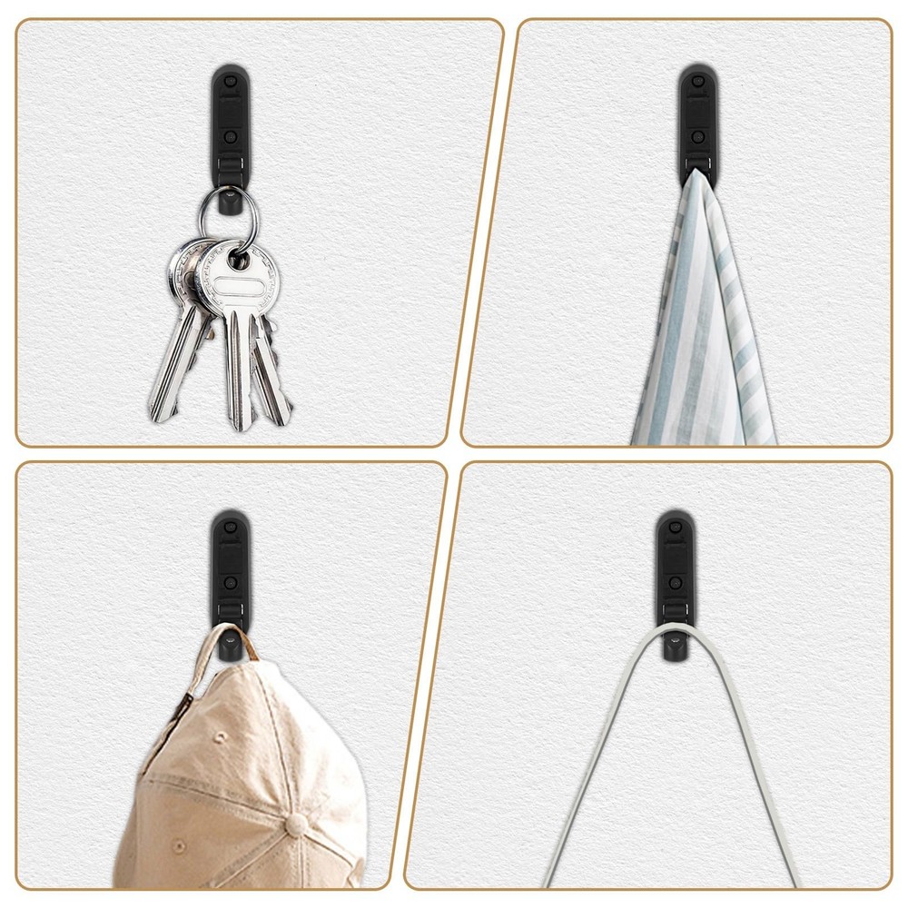 4PCS Invisible Folding Wall Hooks, Coat Rack Wall Mount, Foldable Clothes Hoo...