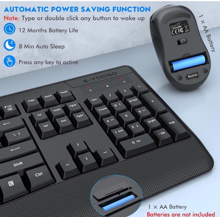 E-yooso Key Board And Mouse Combo Wireless E787