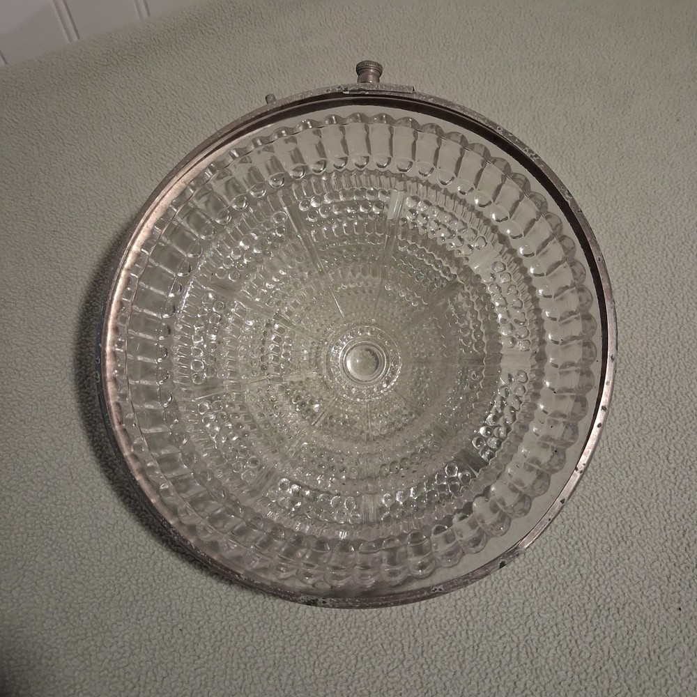 Glass Diffuser w/Retaining Ring Art Deco Flush Mount Pressed Glass OBO
