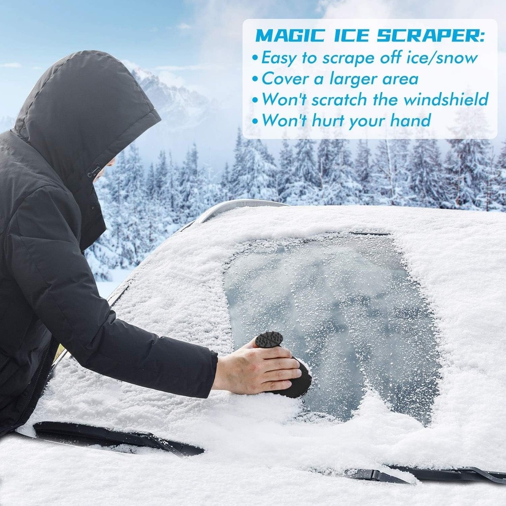 Magical 2-Pack Ice Scraper for Windshield - Cone Design for Effortless Clearing