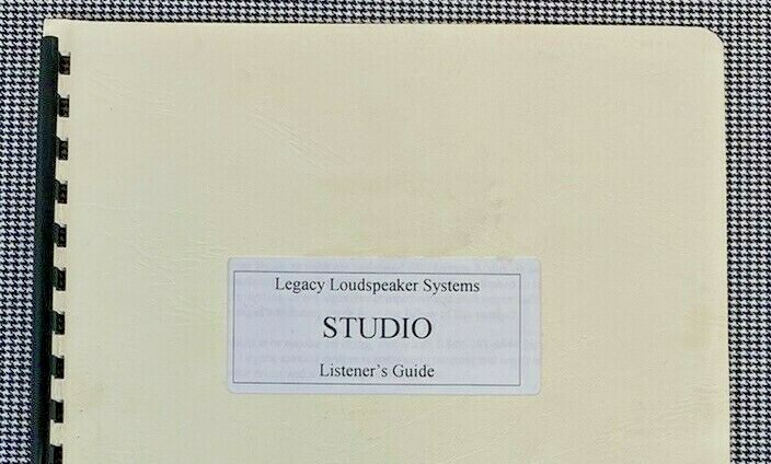 LEGACY LOUDSPEAKER SYSTEMS STUDIO LISTENERS GUIDE J0247