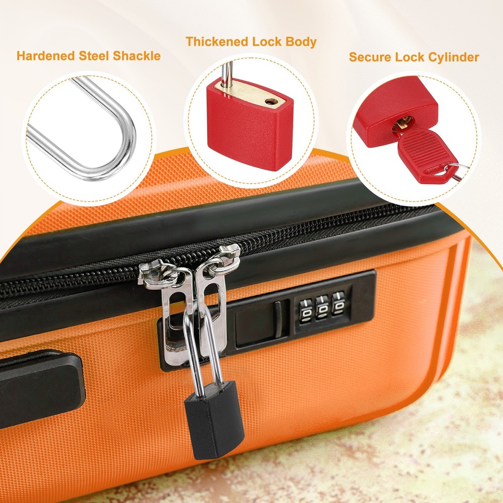 5 Pcs Padlock with Keys Long Shackle Waterproof Keyed Locks Red