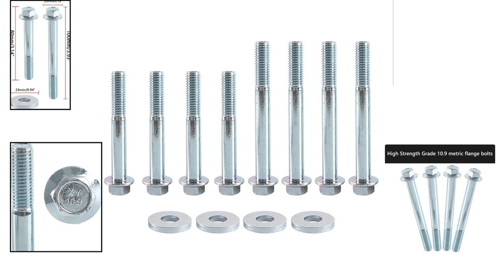 Durable 12pc Engine Stand Bolt Kit - Rust-Proof High Strength LS Flange Bolts