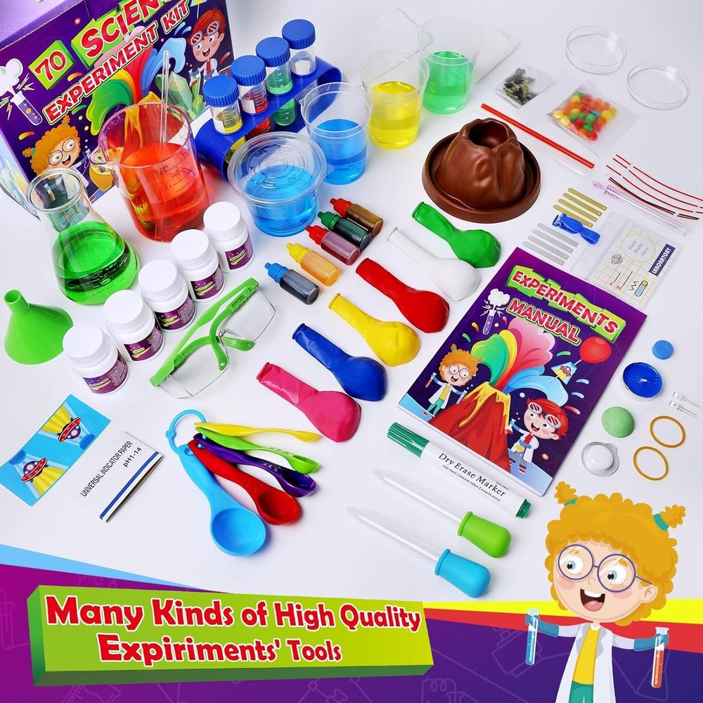 Interactive 70 Lab Experiments Science Kit for Kids - A Fun Learning Tool