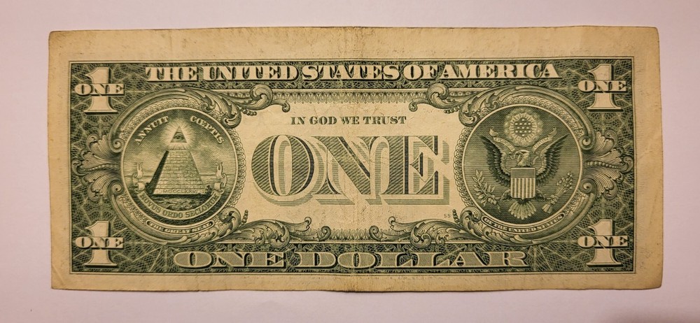 2017 $1 One Dollar Bill Error Misaligned Miscut Currency