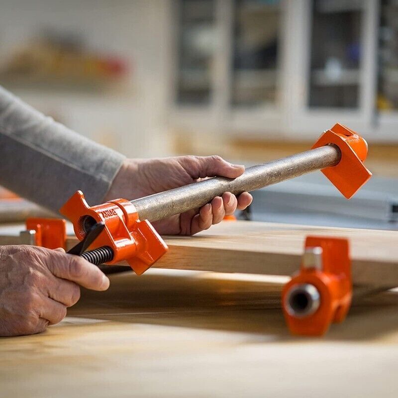 PONY 2-Pack 3/4 Inch Pipe Clamp Set 52 Wood Gluing Professional Steel Pipe Clamp