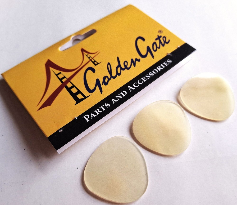 Golden Gate Picks MP-22  Mock Tortoise Flat Pick - Narrow Triangle - 3 Pack