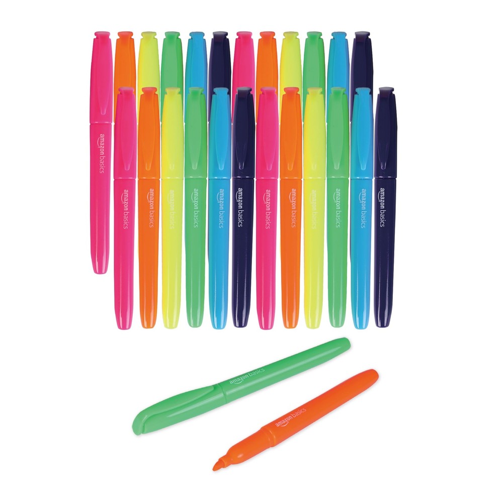 Amazon Basics Chisel Tip Highlighters, 24 Count (Pack of 1), Multicolor