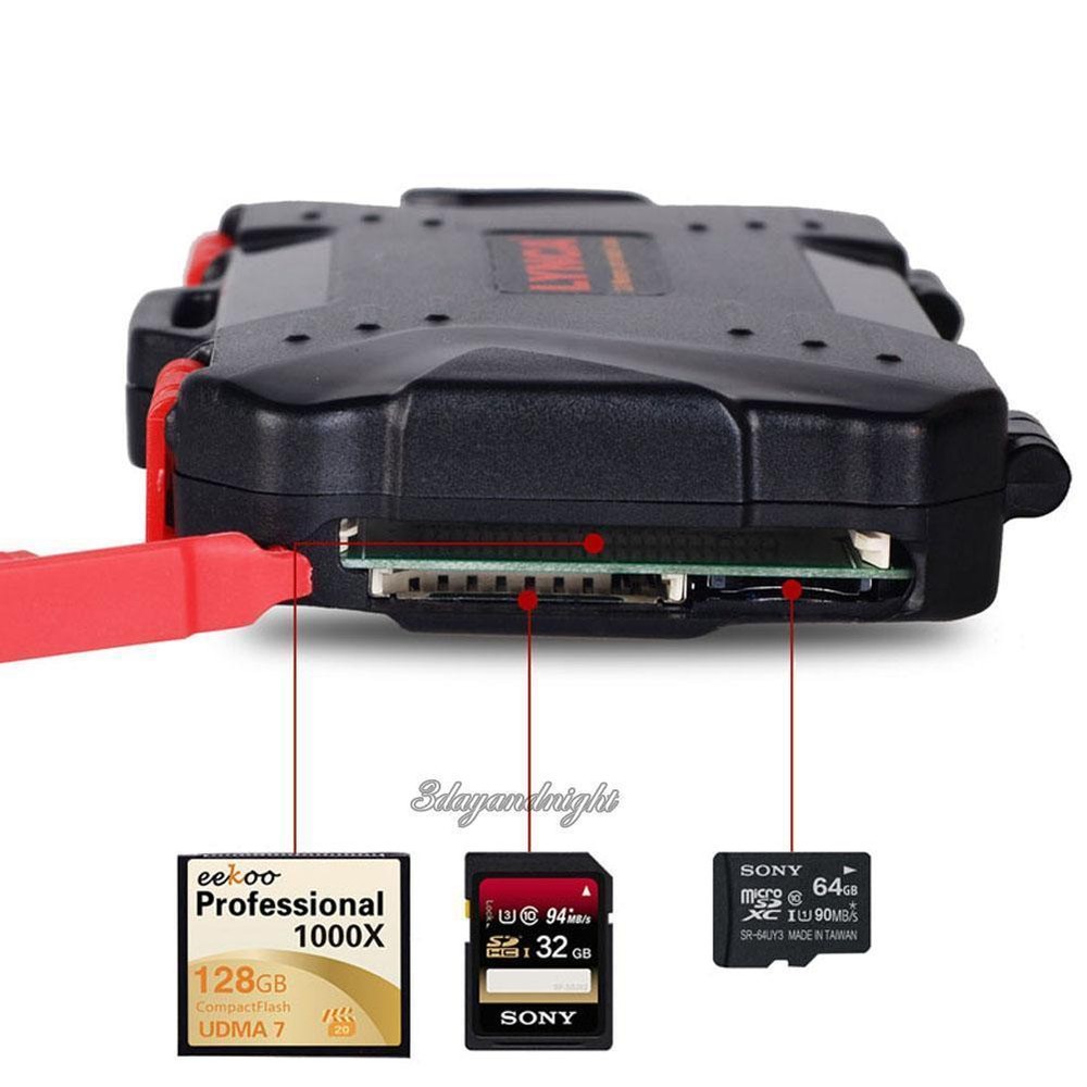 3.0 USB Waterproof Storage Memory Card Reader SD MicroSD CF Sim Storage Case Box