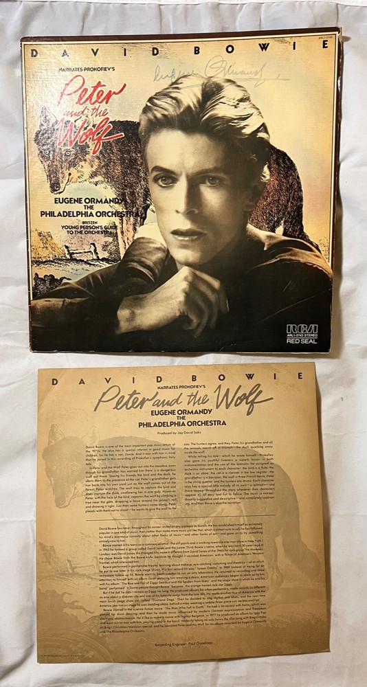 Rare David Bowie - Narrates Peter & the Wolf - Eugene Ormandy Signed Cover Only