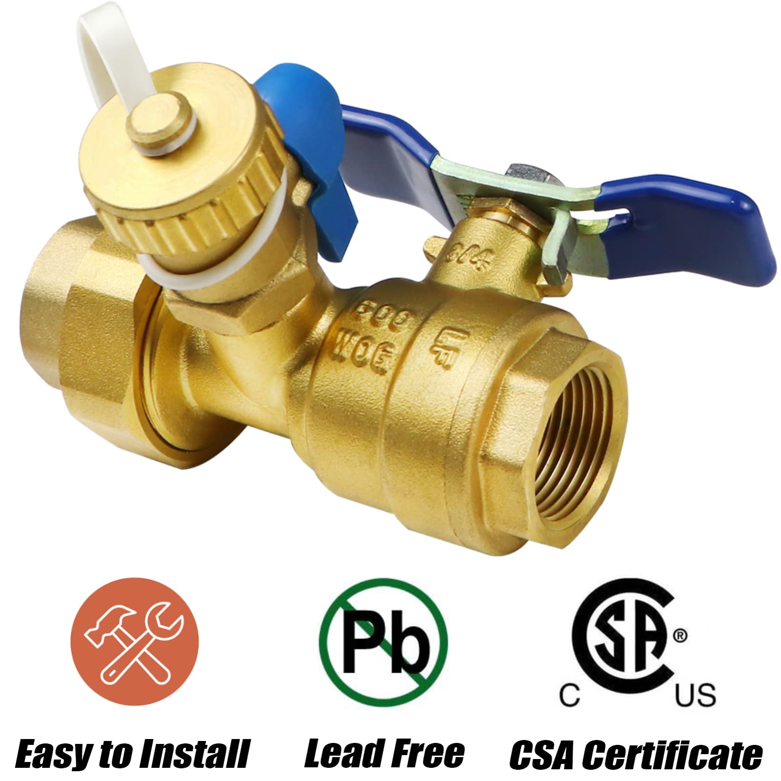 3/4 inch Tankless Water Heater Isolation Valve Kit Pressure Relief CSA approved