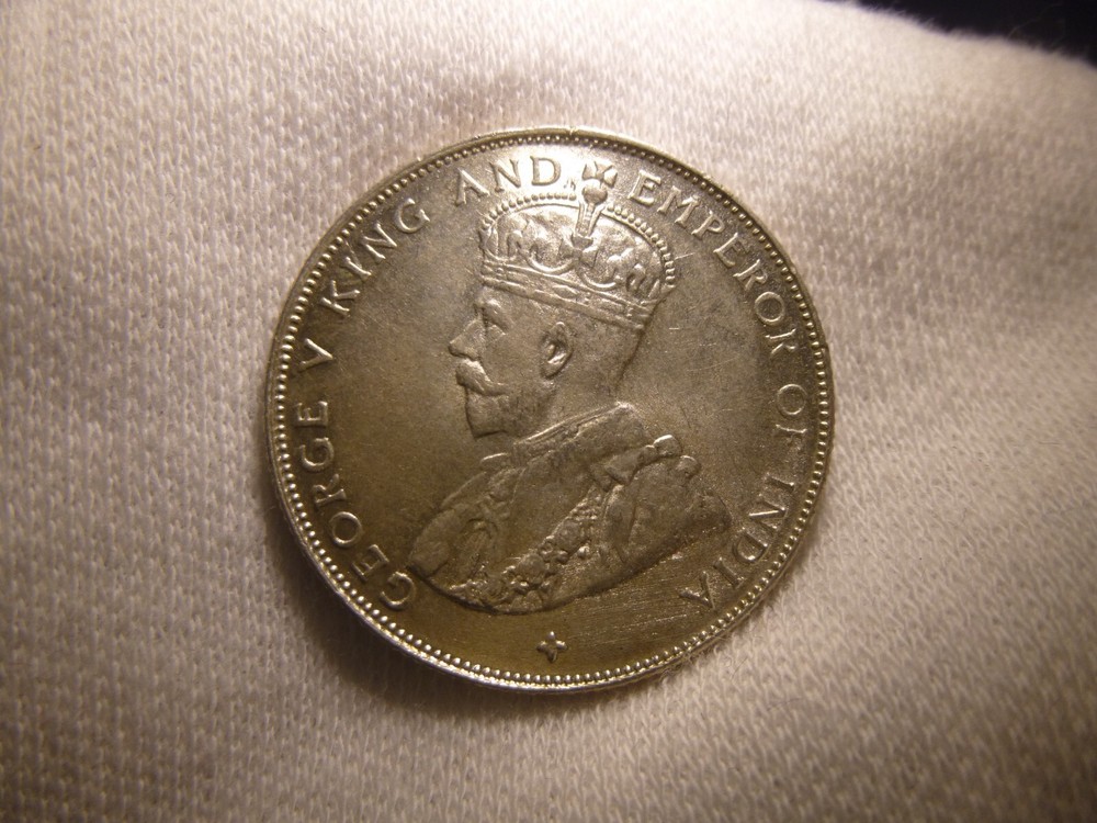 STRAITS SETTLEMENTS 1921 50 Cents Silver