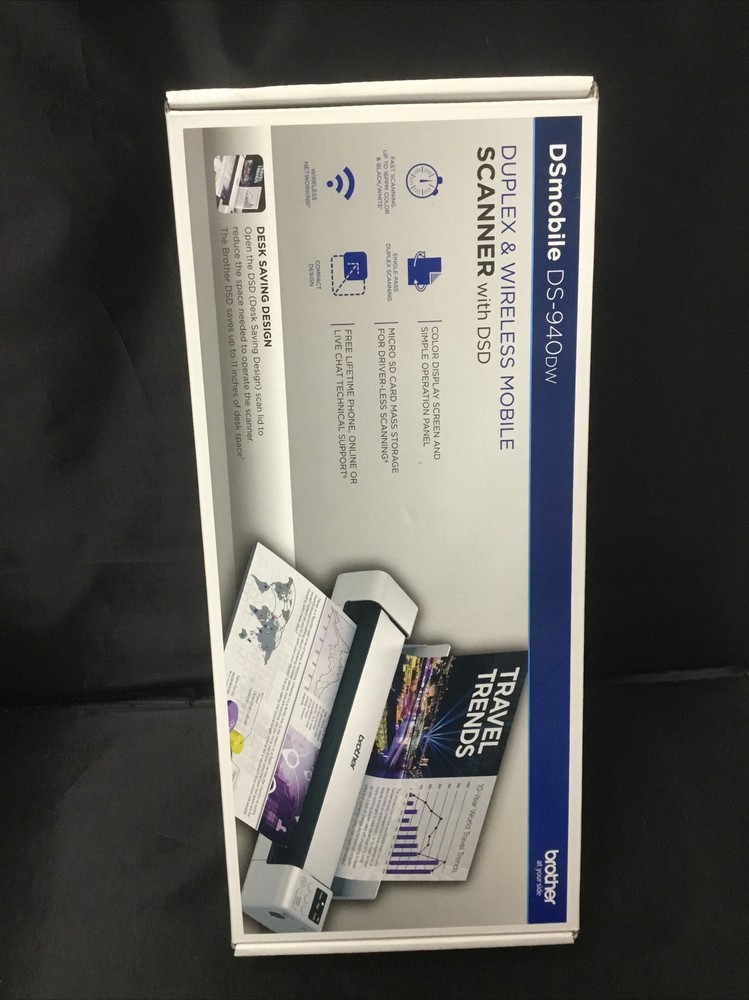 Genuine Brother DS-940DW Compact Wireless Duplex Mobile Document Scanner - White