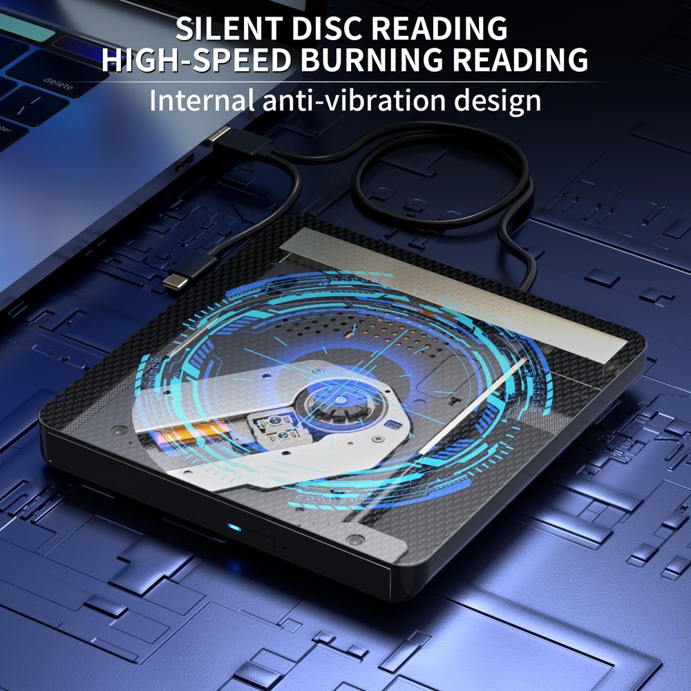 aelrsoch External Blu ray Drives Player Read/Write Compatible Bluray black