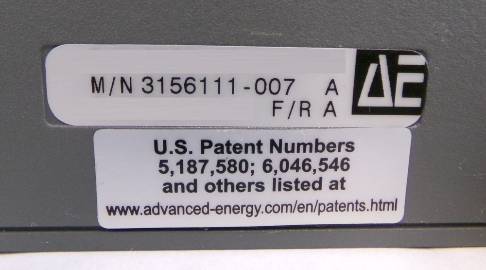 Apex 1513 AE Advanced Energy 3156111-007 RF Generator Untested As-Is